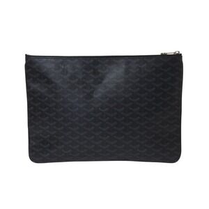 Goyard leather bag ine black clutch jet Senna canvas